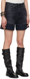 R13 SSENSE Exclusive Black Nina Denim Shorts