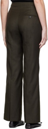 DRAE Khaki Slit-Cuff Bootcut Trousers