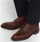 Kingsman - George Cleverley Cap-Toe Pebble-Grain Leather Boots - Chocolate