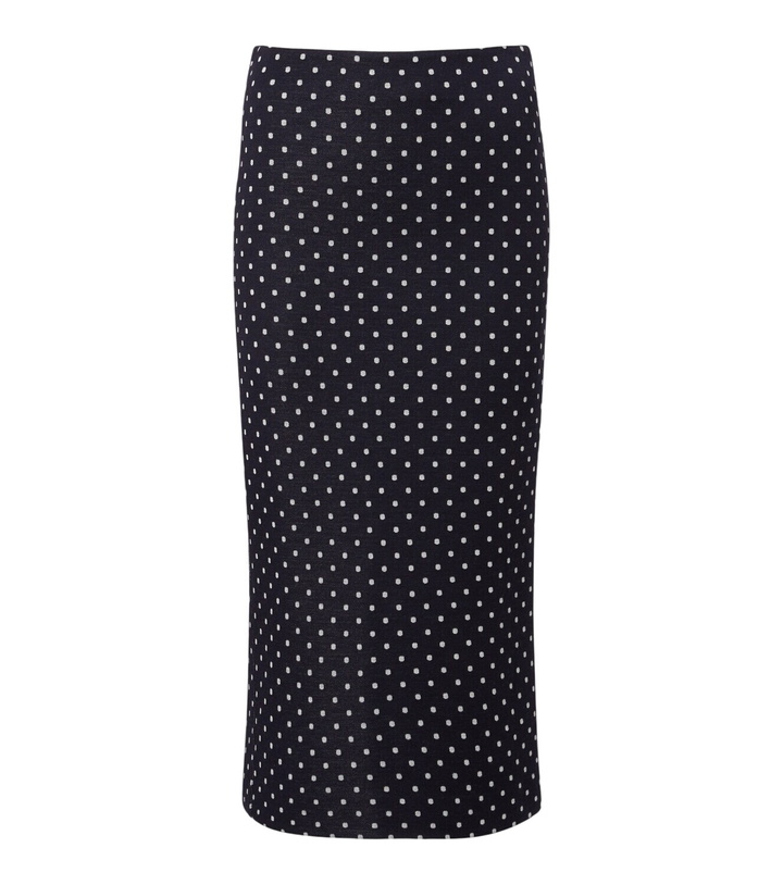 Photo: Max Mara Polka-dot jersey midi skirt