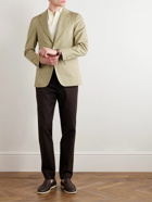 Caruso - Aida Slim-Fit Cropped Cotton and Linen-Blend Suit Jacket - Green