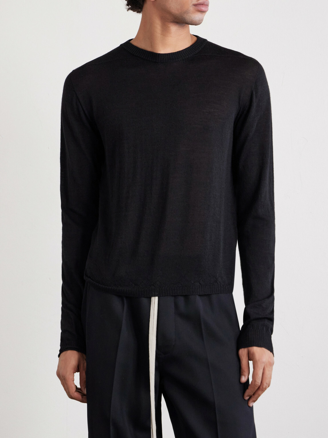 Rick Owens - Slim-Fit Virgin Wool Sweater - Black