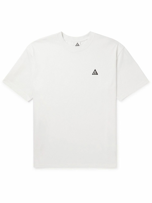 Photo: Nike - Embroidered Cotton-Jersey T-Shirt - White