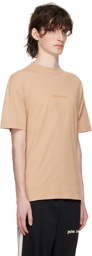 Palm Angels Beige Garment-Dyed T-Shirt