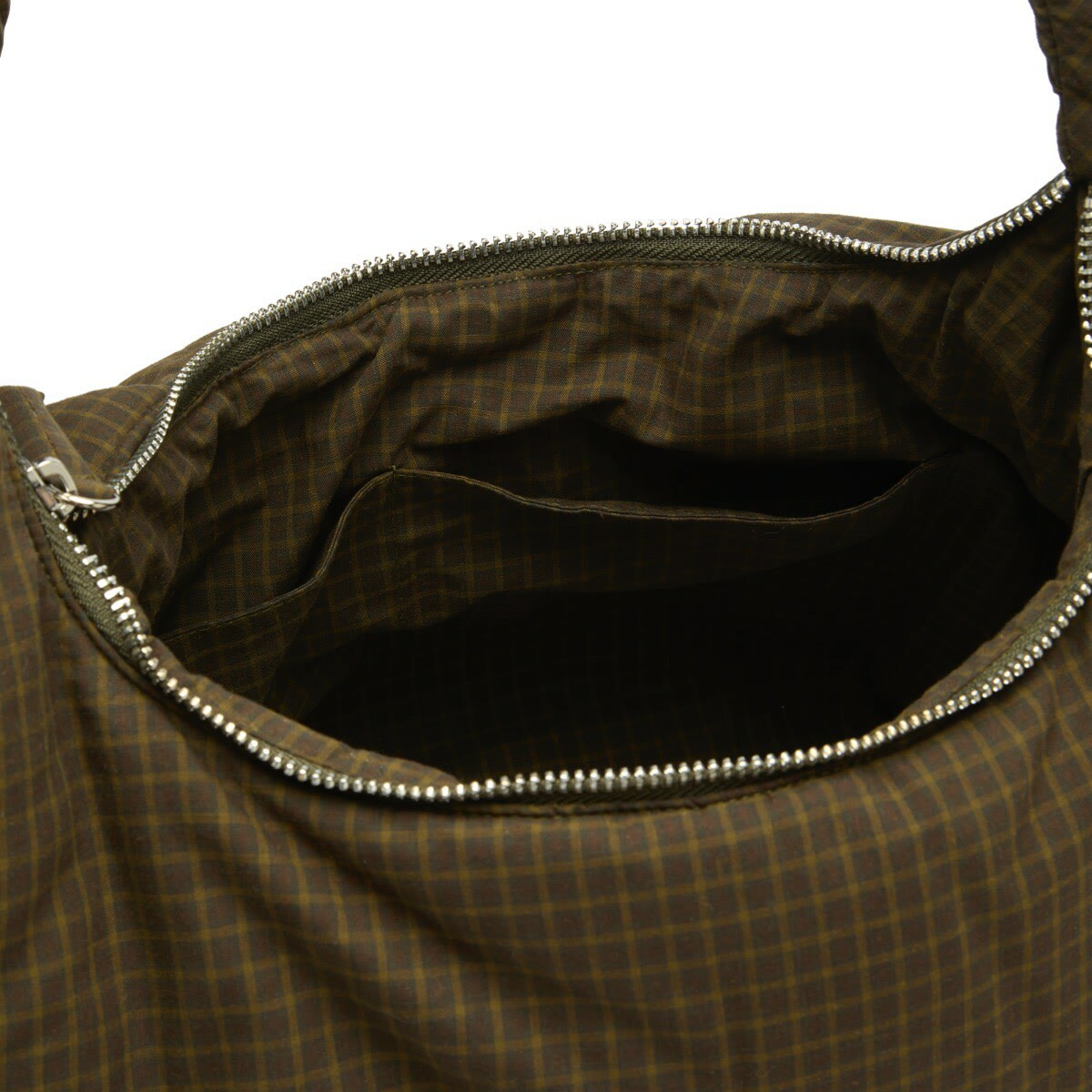 My Mum Made It Women's Large Pleat Puffer Tote Bag in Ivy Check 