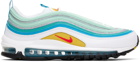 Nike White & Blue Air Max 97 Sneakers