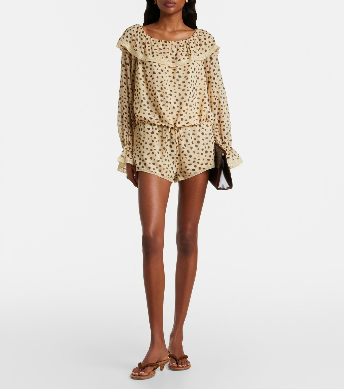 Posse Priscilla leopard-print silk blouse