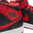 Air Jordan Men's 1 Mid Sneakers in Black/Fire Red