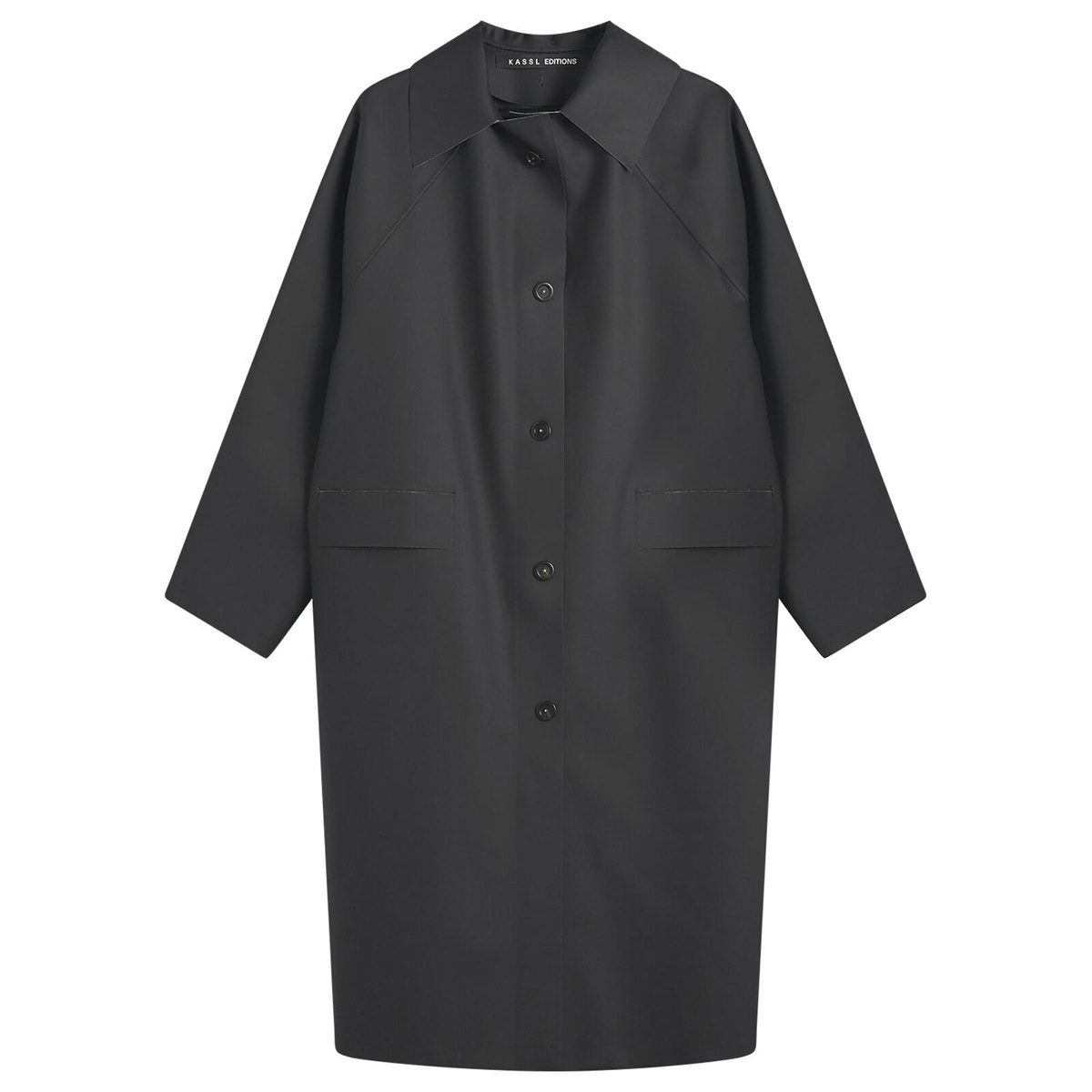 KASSL Editions Women's Original Below Rubber Mac Jacket in Black