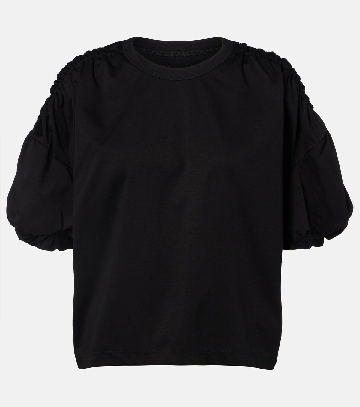 Noir Kei Ninomiya Gathered cotton jersey T-shirt