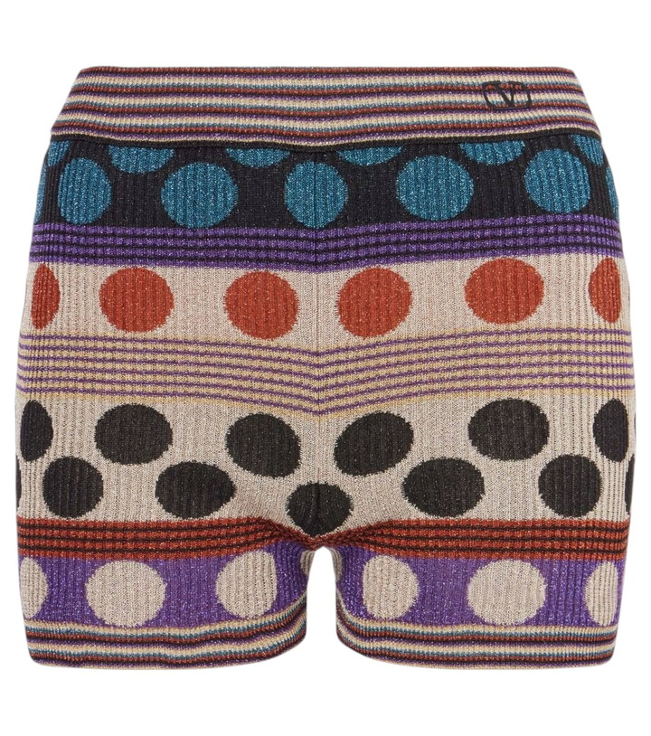 Photo: Valentino Polka-dot jacquard lamé shorts