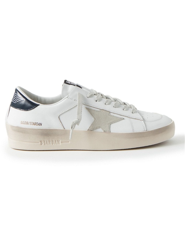 Photo: Golden Goose - Stardan Leather and Suede Sneakers - White