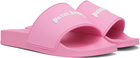 Palm Angels Pink Logo Pool Slides