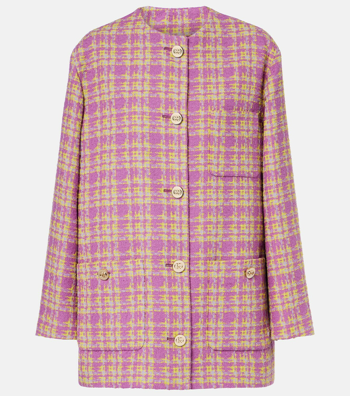 Gucci Checked cotton-blend tweed jacket