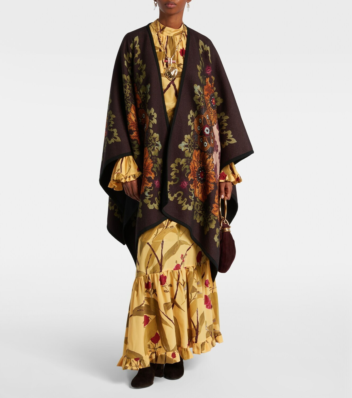 La DoubleJ Printed virgin wool poncho