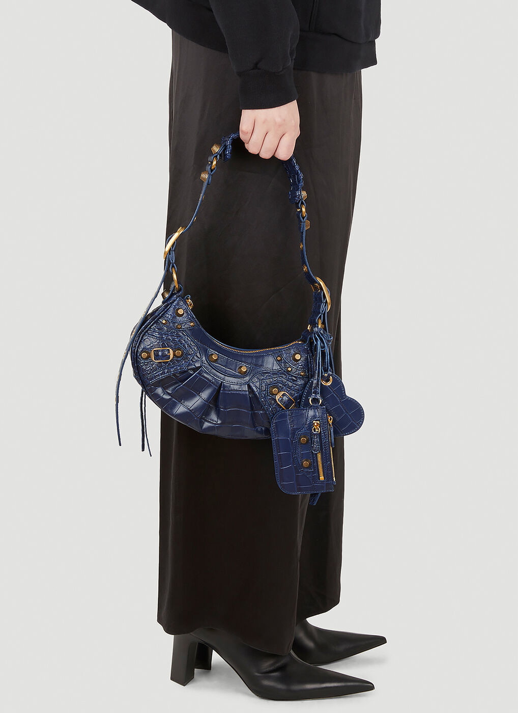 Balenciaga Cagole Leather Bag in Blue