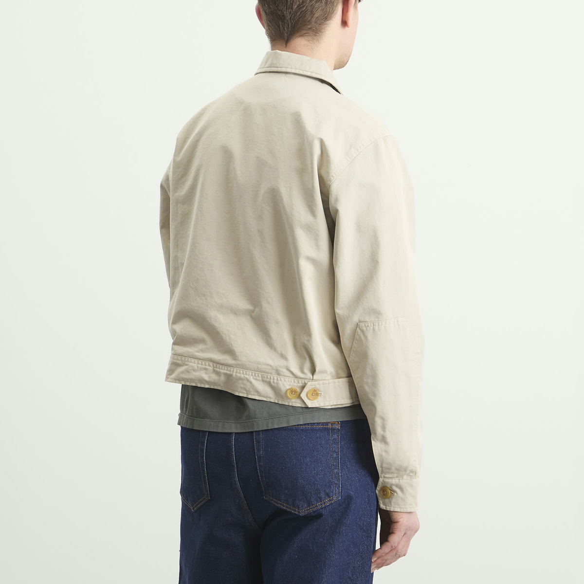 Carter Young Men's Washed Andover Jacket in Pale Khaki