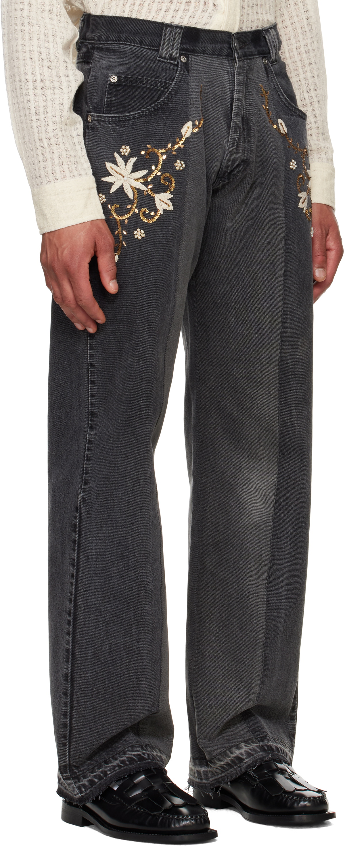 Kartik Research SSENSE Exclusive Black Two-Tone Jeans