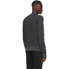 Off-White Grey Intarsia Knit Sweater