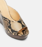 Magda Butrym Snake-effect leather wedge mules