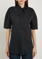 Lemaire Tie-neck Cotton Shirt Charcoal