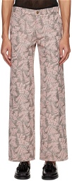 TSAU Pink Embroidered Trousers