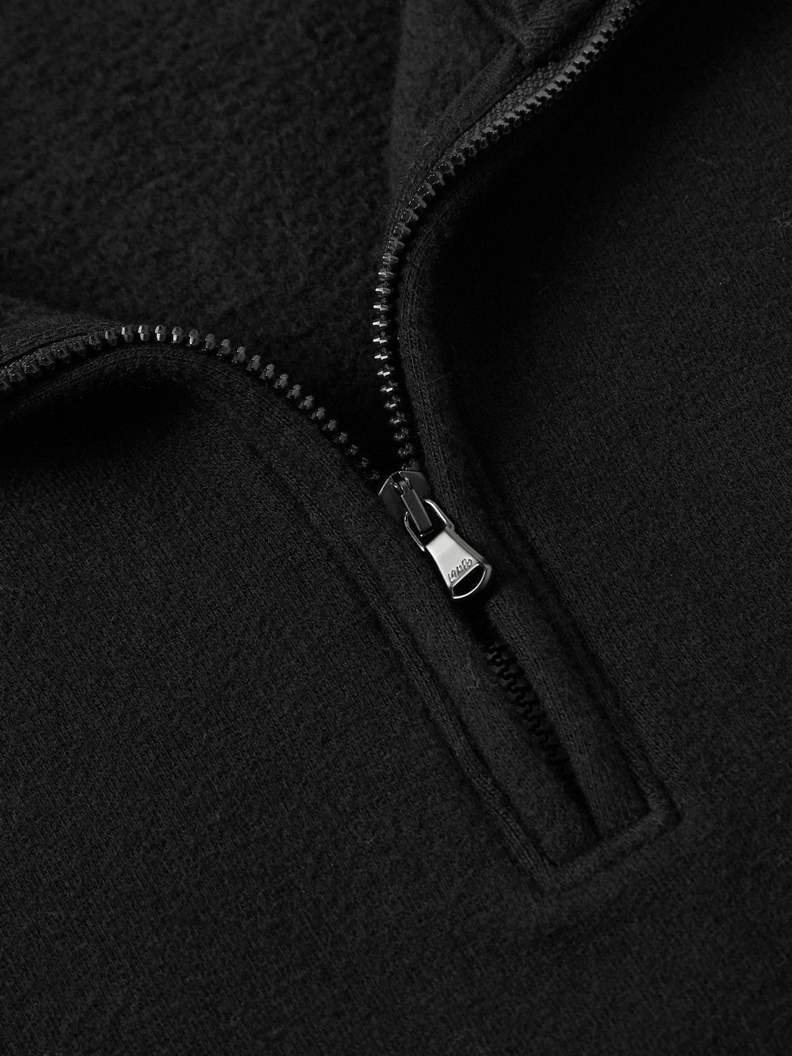James Perse - Cozy Cotton-Blend Jersey Half-Zip Sweatshirt - Black