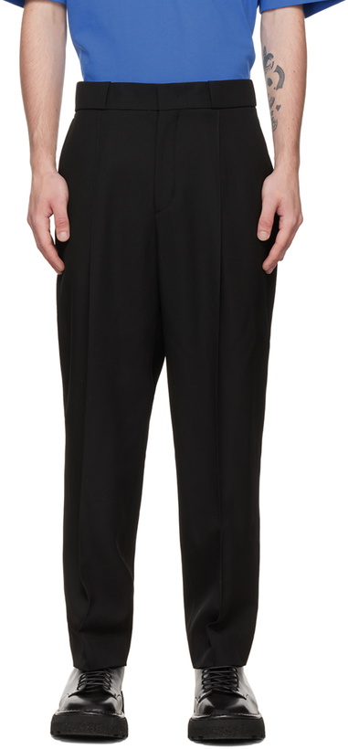 Photo: Solid Homme Black One Tuck Trousers