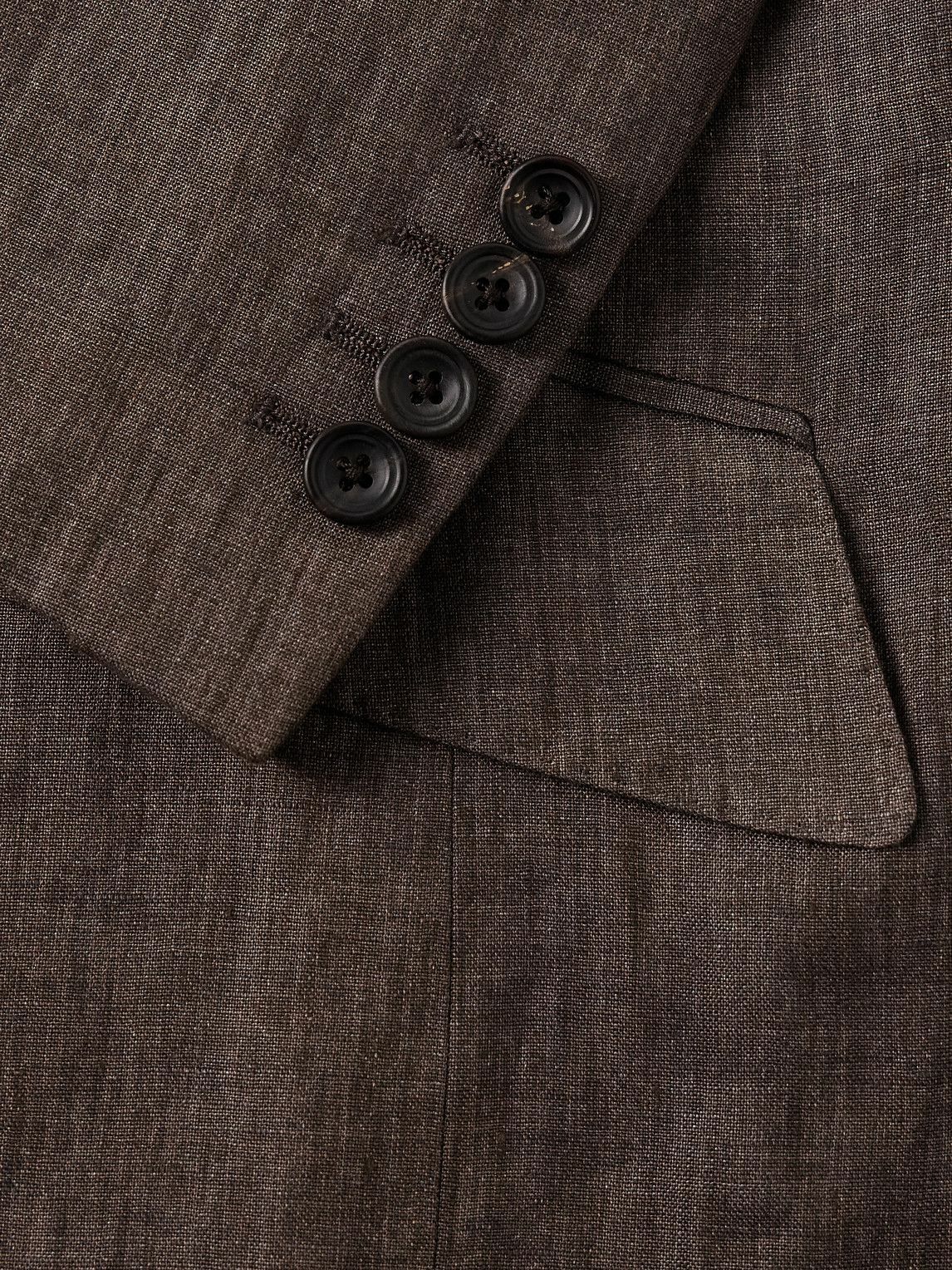 Kingsman - Double-Breasted Linen Suit Jacket - Brown