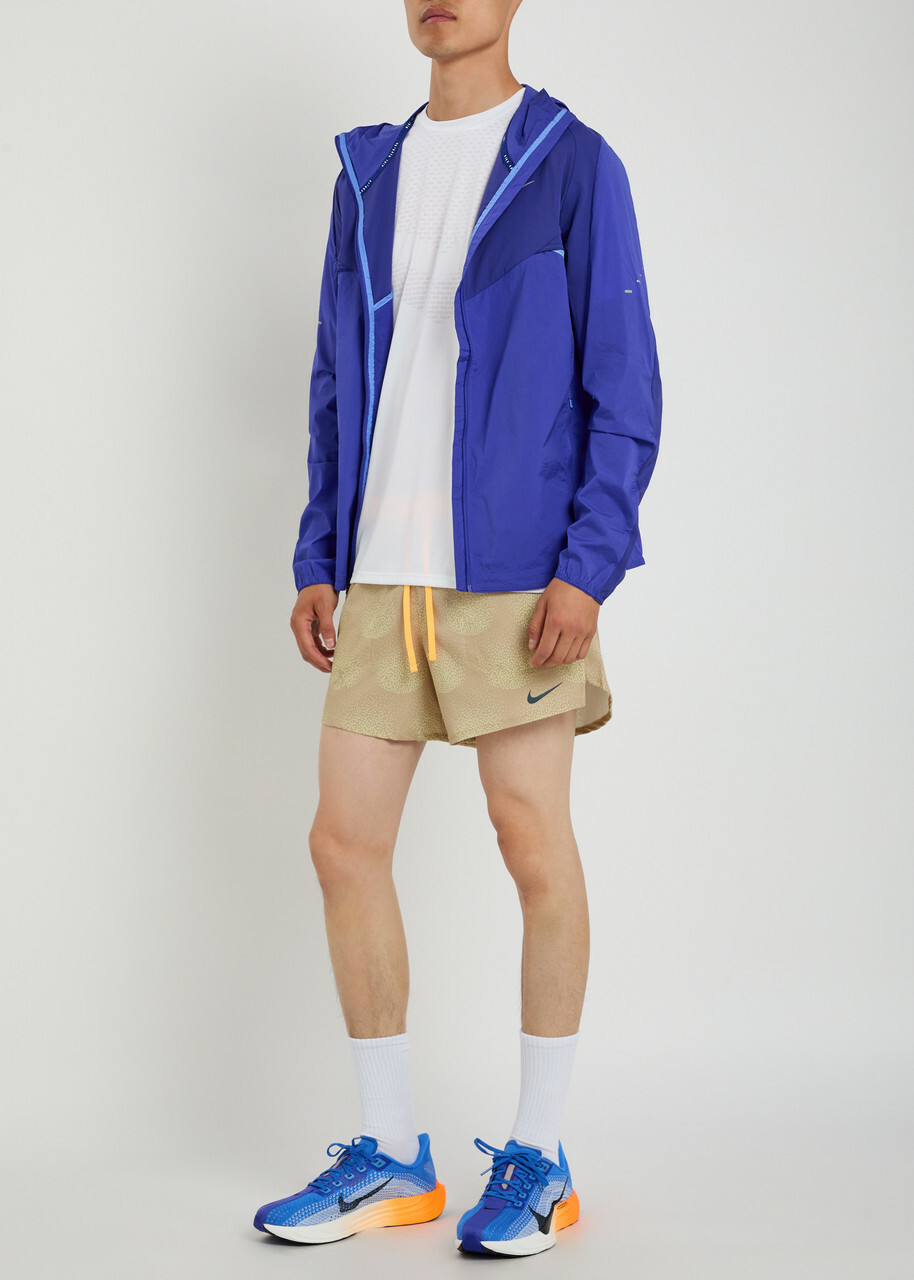 Nike Stride Dri-fit 5" Printed Running Shorts Beige
