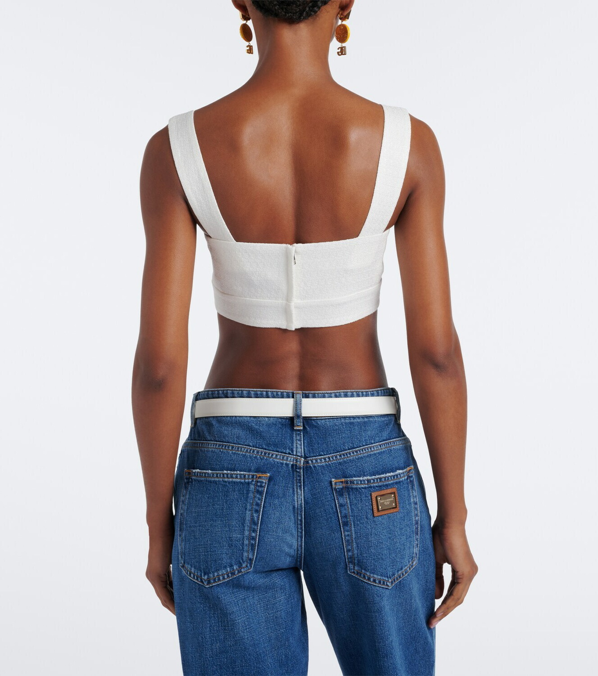 Dolce&Gabbana Cotton and linen-blend crop top