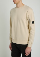 C.P. Company Logo Cotton Sweatshirt Beige