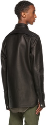 Rick Owens Black Leather Shirt