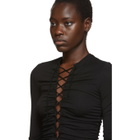 Unravel Black Front Lace-Up Long Sleeve T-Shirt