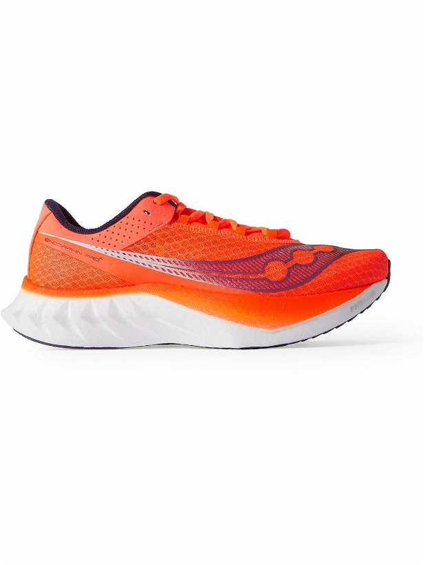 Photo: Saucony - Endorphin Pro 4 Rubber-Trimmed Mesh Running Sneakers - Orange