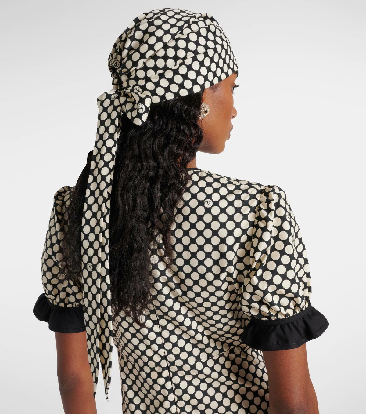 Valentino Escape polka-dot cotton and silk head wrap