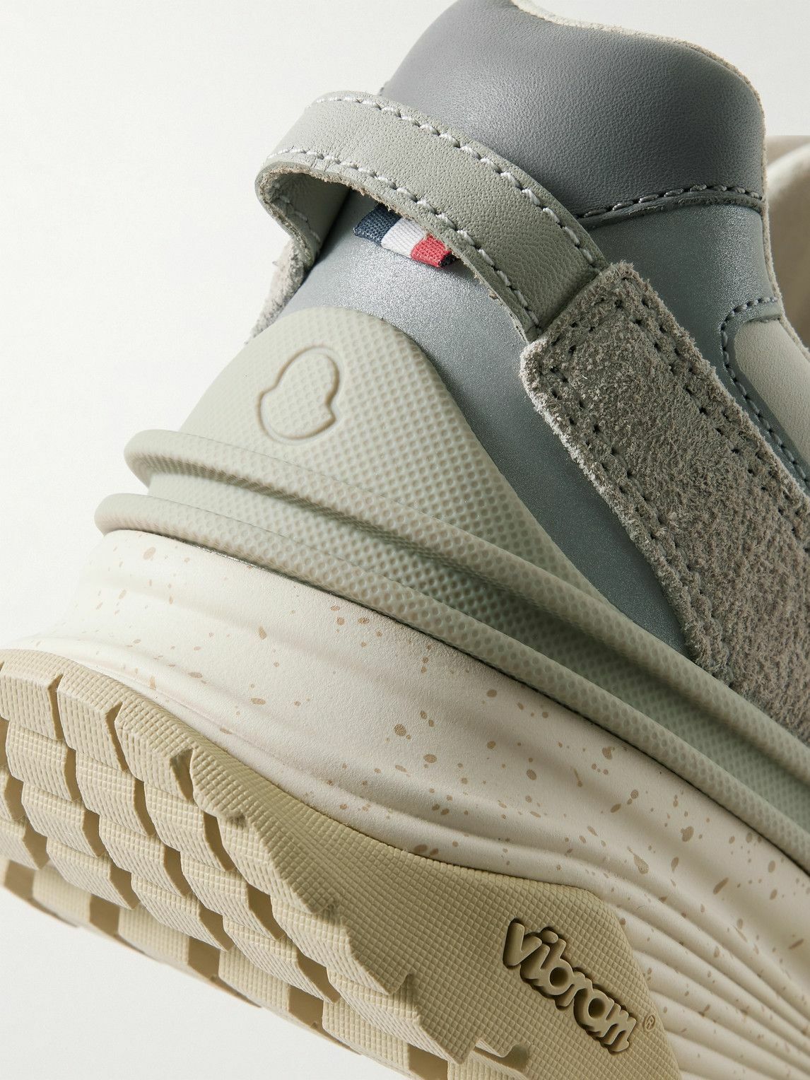 MONCLER Lite Runner レザー スニーカー スエードトリム Moncler - Lite Runner Suede-Trimmed Perforated Leather
