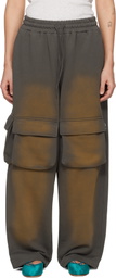 OPEN YY Gray Washed Pocket Baggy Sweatpants