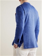 Peter Millar - Holden Slim-Fit Checked Wool, Silk and Linen-Blend Blazer - Blue