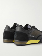 Stone Island - Football Logo-Embossed Leather, Suede and Nylon Sneakers - Black