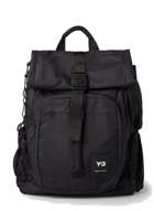 Logo Utility Backpack in Black