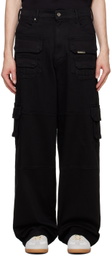 RTA Black Roman Denim Cargo Pants