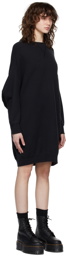 R13 Black Grunge Sweatshirt Short Dress