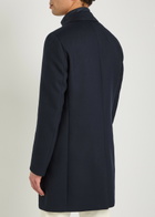 Boss Layered Cotton-blend Coat Navy