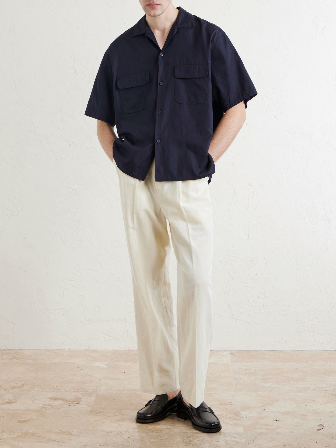 Kaptain Sunshine - Cotton and Silk-Blend Shirt - Blue