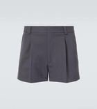 Gucci Logo pleated wool shorts