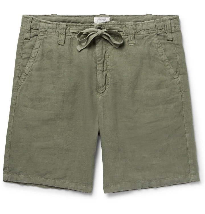 Photo: Hartford - Slim-Fit Linen Drawstring Shorts - Men - Army green