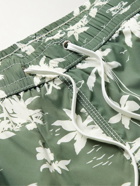 Hartford - Mid-Length Printed Recycled Swim Shorts - Green