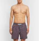 Derek Rose - Bali Wide-Leg Mid-Length Striped Swim Shorts - Navy