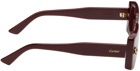 Cartier Burgundy Rectangular Sunglasses